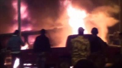 Vehicles on fire in Alexandria on Friday night