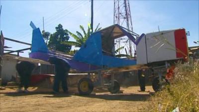 The plane being constructed