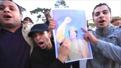 Supporters of Colonel Gaddafi