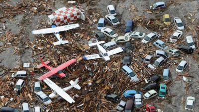 Sendai airport debris