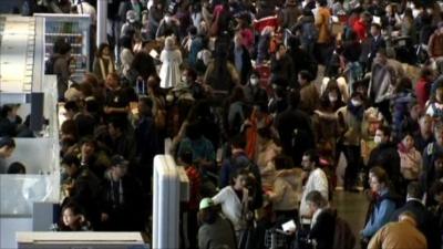 Crowds at Narita Airport