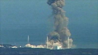 Reactor 3 exploding at the Fukushima nuclear power plant