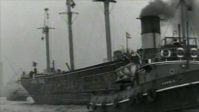 Archive footage of Cutty Sark