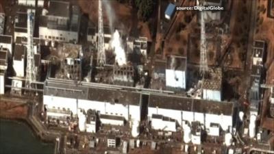 Damaged reactors at Fukushima