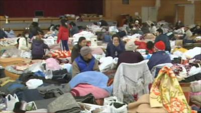 Japanese people at a refuge