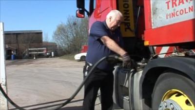 Filling up a lorry