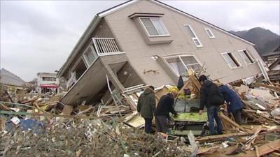 Destroyed home in Japan