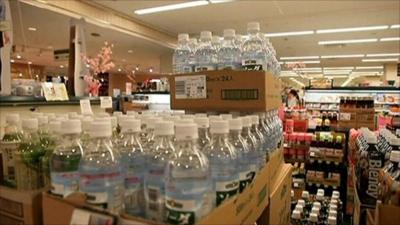 Bottles of water in Japan