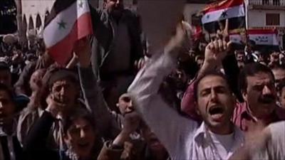 Protesters in Yemen