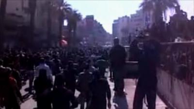 Protest crowd reportedly in Syria