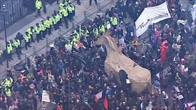 Protests outside Downing Street