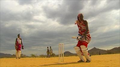 Playing cricket in Kenya