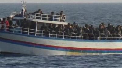 Migrants on boat