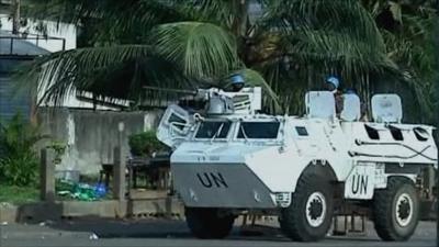 United Nations troops patrol Abidjan