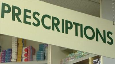 Sign saying "Prescriptions"