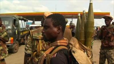 Soldier with rockets on his back