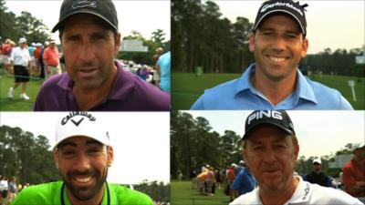 Sergio Garcia, Miguel Angel Jimenez, Jose Maria Olazabal and Alvaro Quiros