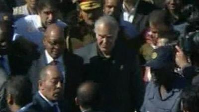 Jacob Zuma being greeted by crowds in Libya