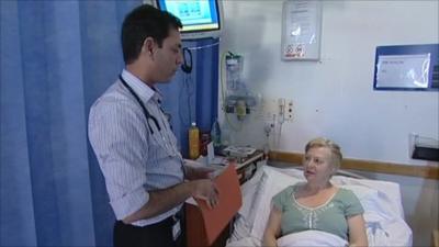 A nurse and a patient, UK