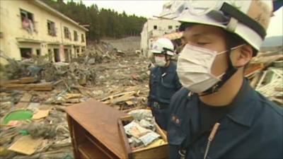 Workers in Otsuchi remember the dead