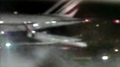 The Air France plane collides with smaller jet