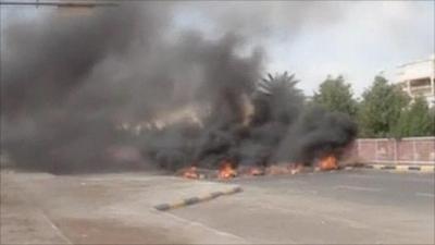 Fire in the streets of Aden