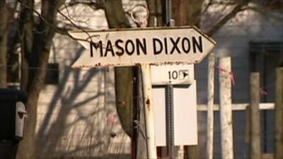 Mason Dixon Line sign