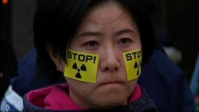 Anti-nuclear protester