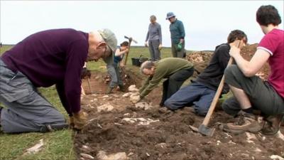 Digging for remains