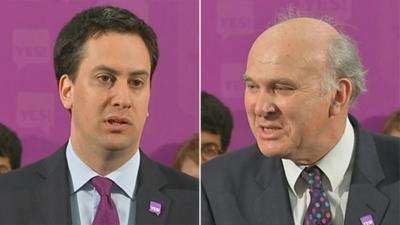 Ed Miliband and Vince Cable