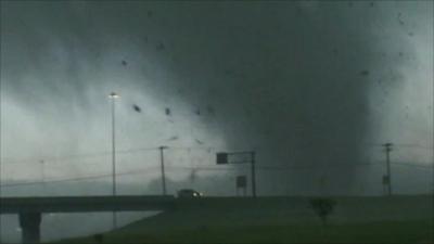 Tornado near road