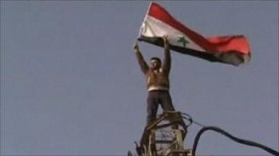 Man with Syrian flag