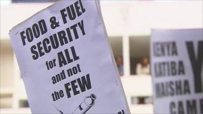 Protest placards in Kenya