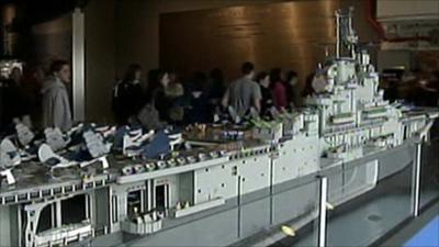 Lego model of USS Intrepid