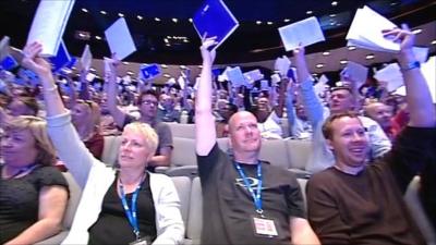 Members of the NUT voting on the ballot for strike action