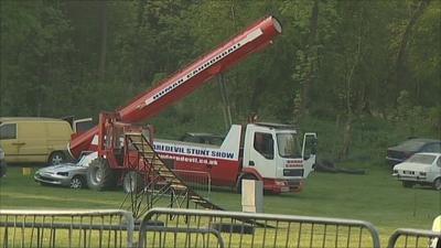 'Human Cannonball' stunt show vehicle