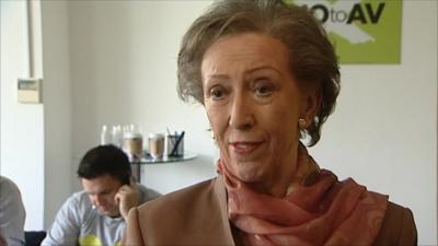 Margaret Beckett at the No to AV campaign headquarters