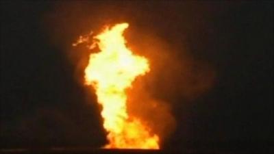 Pipeline fire