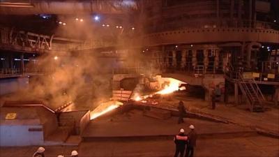 Inside a steel plant