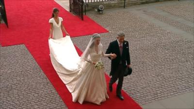 Kate Middleton arrives at Westminster Abbey