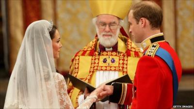 Prince William and Catherine Middleton take their vows