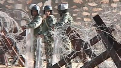 Soldiers on the Rafah border crossing