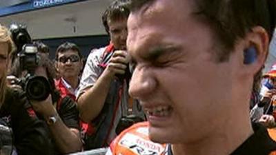 Dani Pedrosa after winning in Portugal