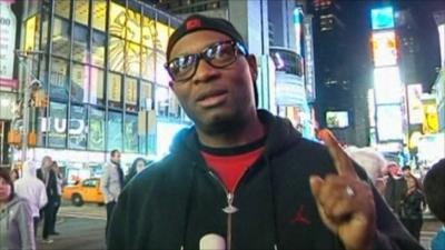 A man in Times Square