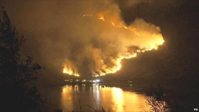 Heath fires in Scotland