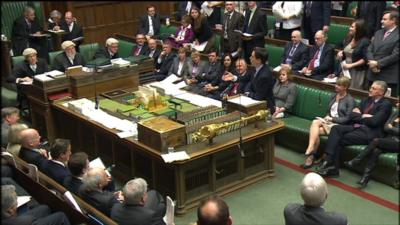 Scene in the House of Commons during PMQs