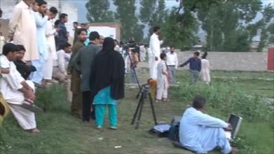 Media at Bin Laden's compound