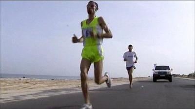 Marathon runner in Gaza