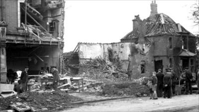 Buildings in Hull destroyed during the Blitz