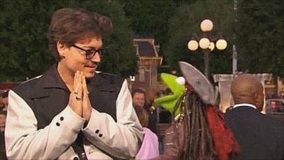 Johnny Depp and Kermit the Frog